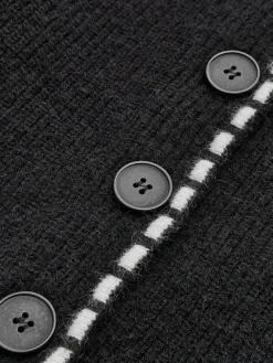 Contrast Trim Lapel Cardigan