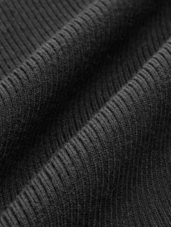 Contrast Trim Pearl-Detail Sweater
