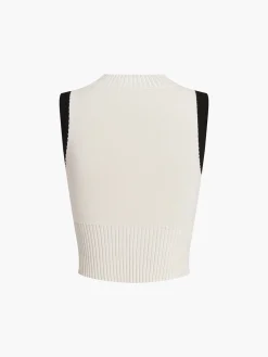Contrast Trim Pleated Mini Sweater Skirt Set