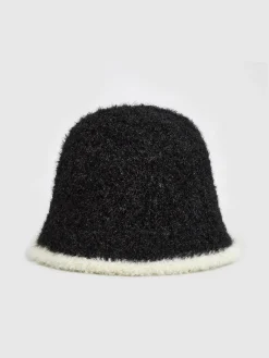 Contrast Trim Plush Bucket Hat