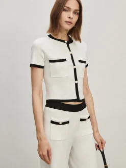 Contrast Trim Pockets Cardigan