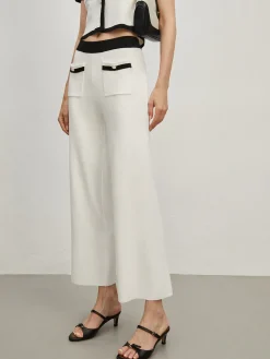 Contrast Trim Pockets Sweater Pants