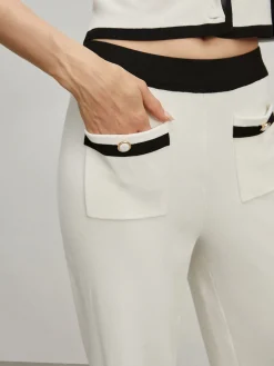 Contrast Trim Pockets Sweater Pants