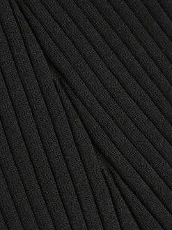 Contrast Trim Polo Long Knit Dress