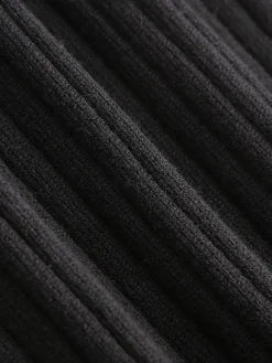 Contrast Trim Polo Long Knit Dress