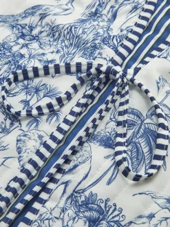 Contrast Trim Printed Tie Vest