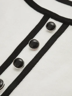Contrast Trim Stripe Sweater Dress