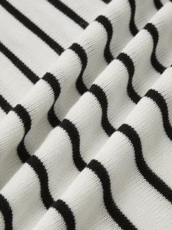 Contrast Trim Stripe Sweater Dress