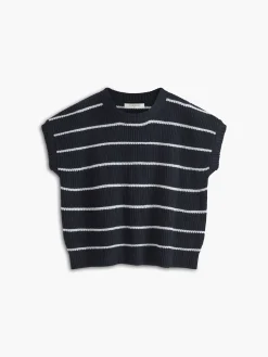 Contrast Trim Stripe Sweater Vest
