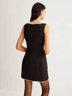 Contrast Trim Zipper Tank Short Dress