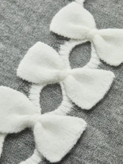 Contrast Wave Trim Bow-Decor Sweater Vest