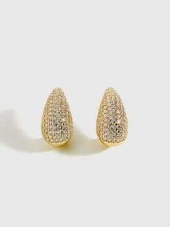 Copper Set Zircon Stud Earrings
