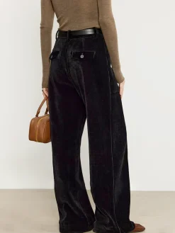 Corduroy Draped Pants Without Belt