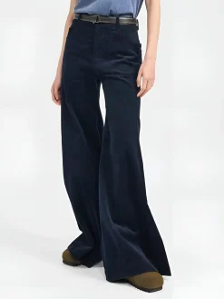 Corduroy Wide-Leg Pants Without Belt