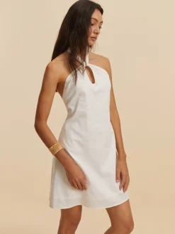 Cotton & Linen Backless Halter Dress