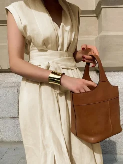 Cotton & Linen Belted Sleeveless Long Dress