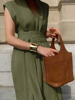 Cotton & Linen Belted Sleeveless Long Dress