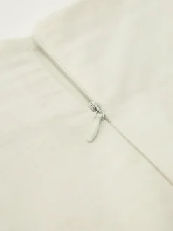 Cotton & Linen Bow Decor Split Midi Skirt