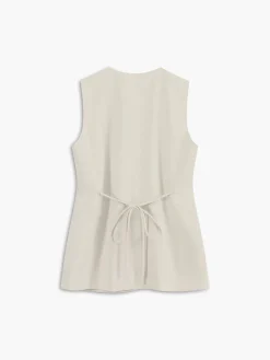 Cotton & Linen Button-Front Vest