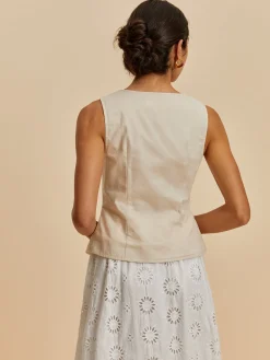 Cotton & Linen Casual Sleeveless Blouse