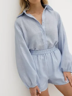 Cotton & Linen Casual Shorts Set