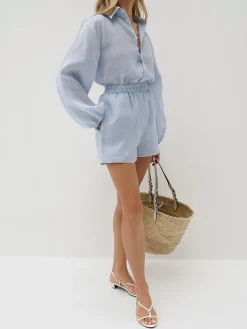 Cotton & Linen Casual Shorts Set