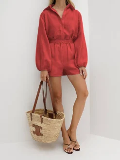 Cotton & Linen Casual Shorts Set
