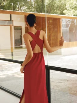 Cotton & Linen Crisscross Long Dress
