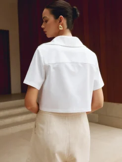 Cotton & Linen Cropped Shirt
