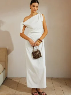 Cotton & Linen Knotted Strap Long Dress