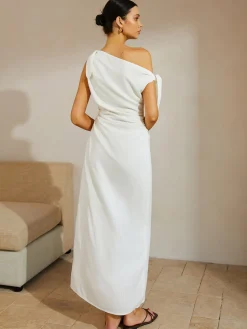 Cotton & Linen Knotted Strap Long Dress