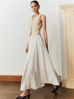 Cotton & Linen Maxi Skirt