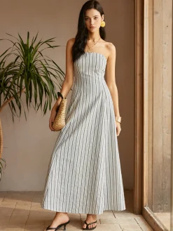 Cotton & Linen Off-Shoulder Dress
