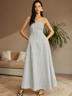 Cotton & Linen Off-Shoulder Dress