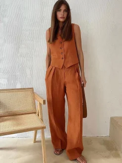 Cotton & Linen Pants Set