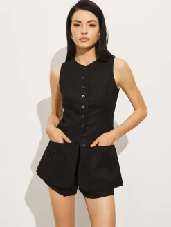 Cotton & Linen Pockets Short Set