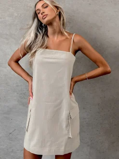 Cotton & Linen Pockets Cami Dress