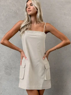 Cotton & Linen Pockets Cami Dress