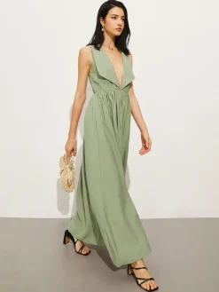Cotton & Linen Pockets Polo Dress