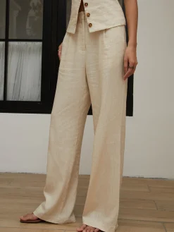 Cotton & Linen Straight Leg Pants