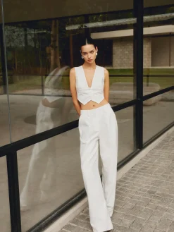 Cotton & Linen Straight Leg Pants