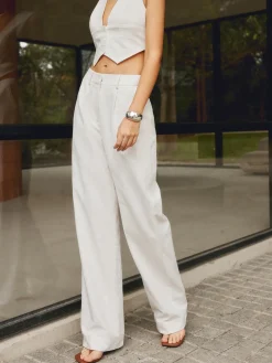 Cotton & Linen Straight Leg Pants