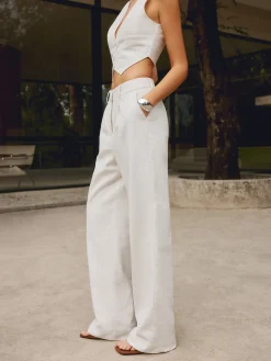Cotton & Linen Straight Leg Pants