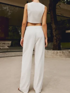 Cotton & Linen Straight Leg Pants