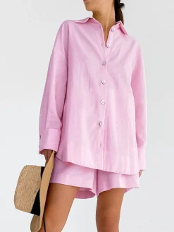 Cotton Beach Two Piece Shorts Set