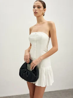 Cotton Blends Pleated Bubble Tube Dress
