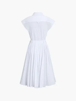 Cotton Blends Sleeveless Split Midi Dress