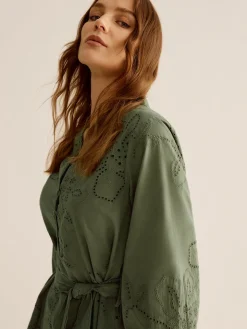 Cotton Boheme Embroidery Belted Dress
