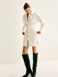 Cotton Breasted Cinched Dress