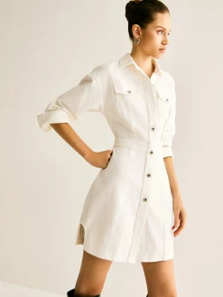 Cotton Breasted Cinched Dress